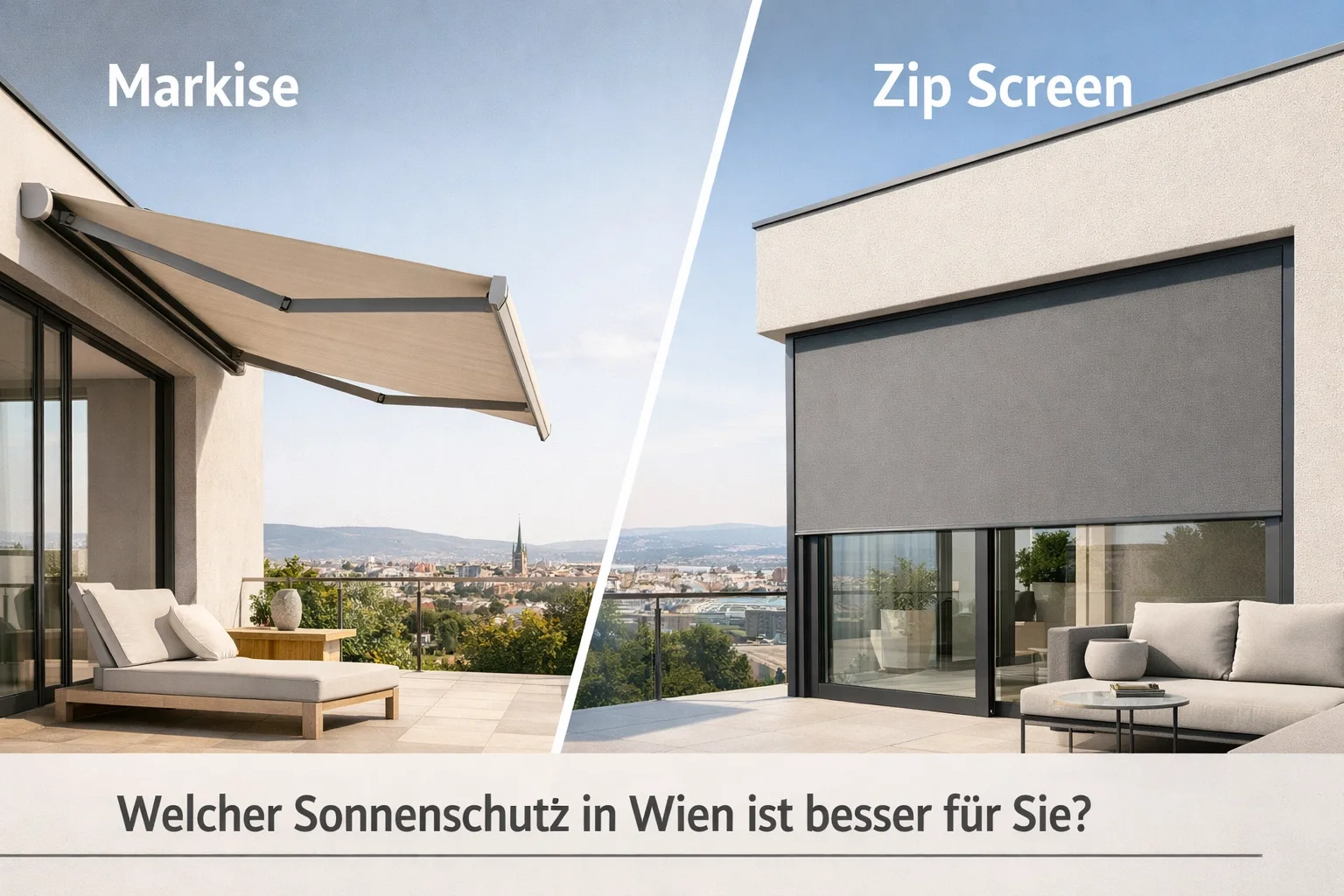 Markise vs. Zip Screen: Welcher Sonnenschutz in Wien ist besser für Sie?