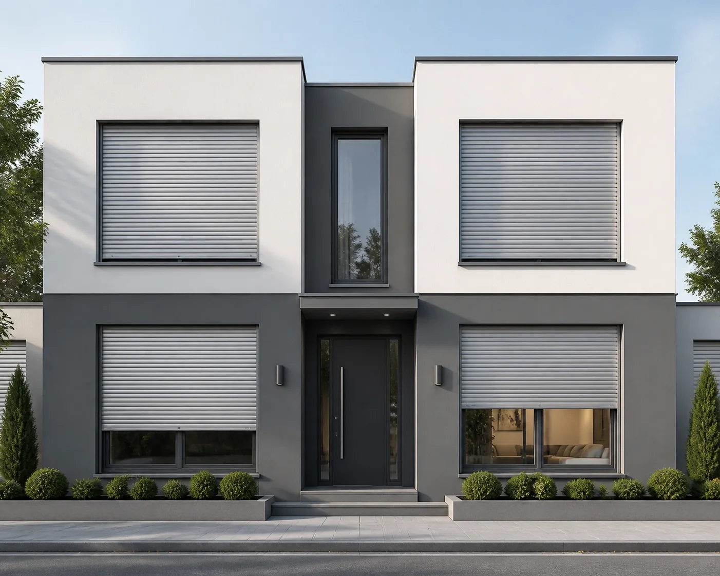 Hochwertiger Rollladen in Wien an einer modernen Hausfassade zur optimalen Kühlung der Innenräume.