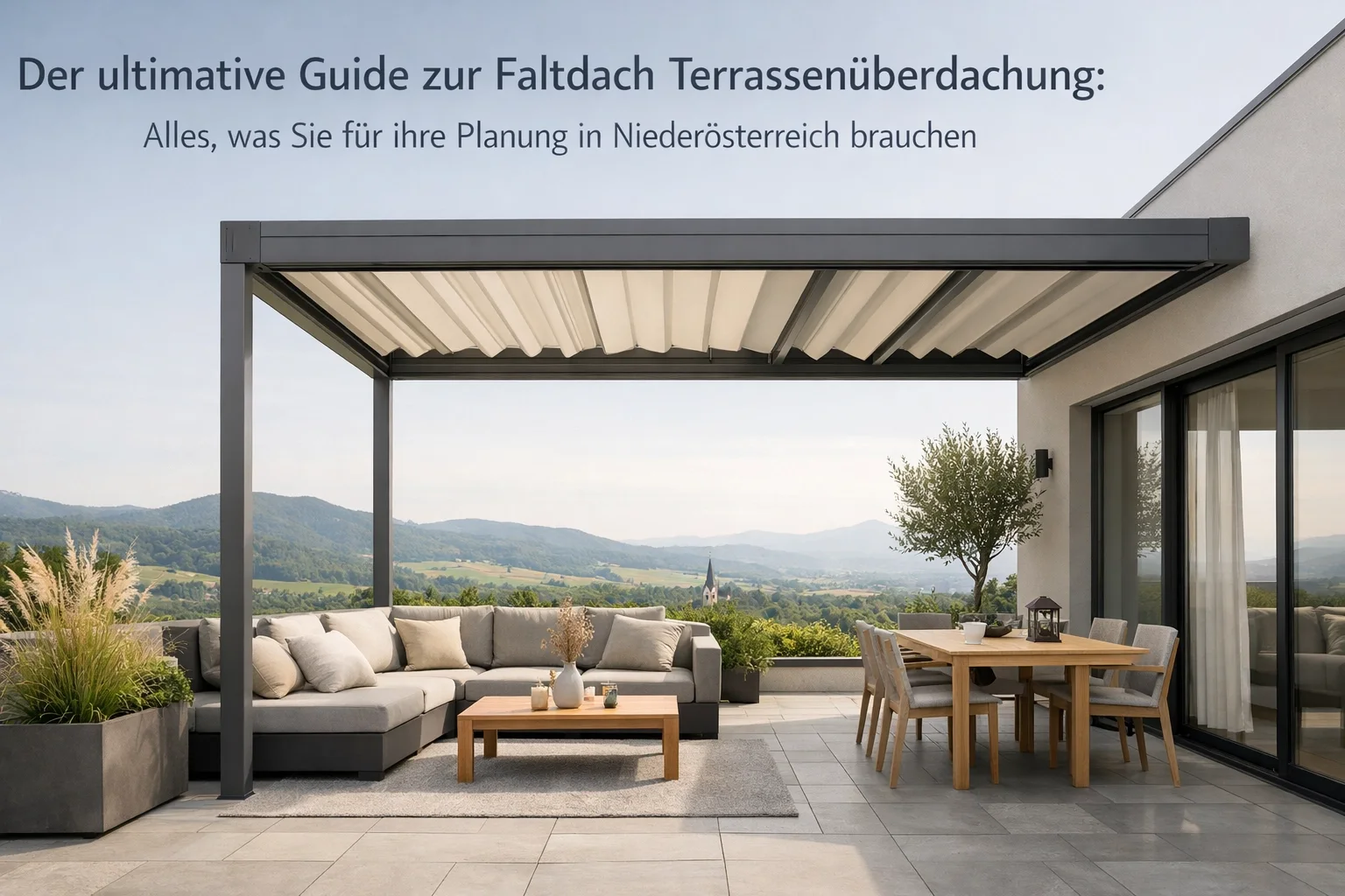 Der ultimative Guide zur Faltdach Terrassenüberdachung: Alles, was Sie für Ihre Planung in Niederösterreich brauchen