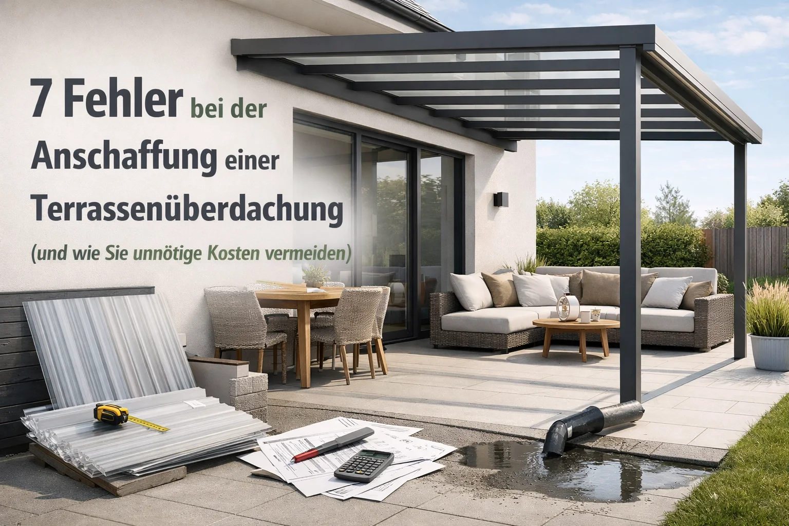 7 Fehler bei der Anschaffung einer Terrassenüberdachung (und wie Sie unnötige Kosten vermeiden)