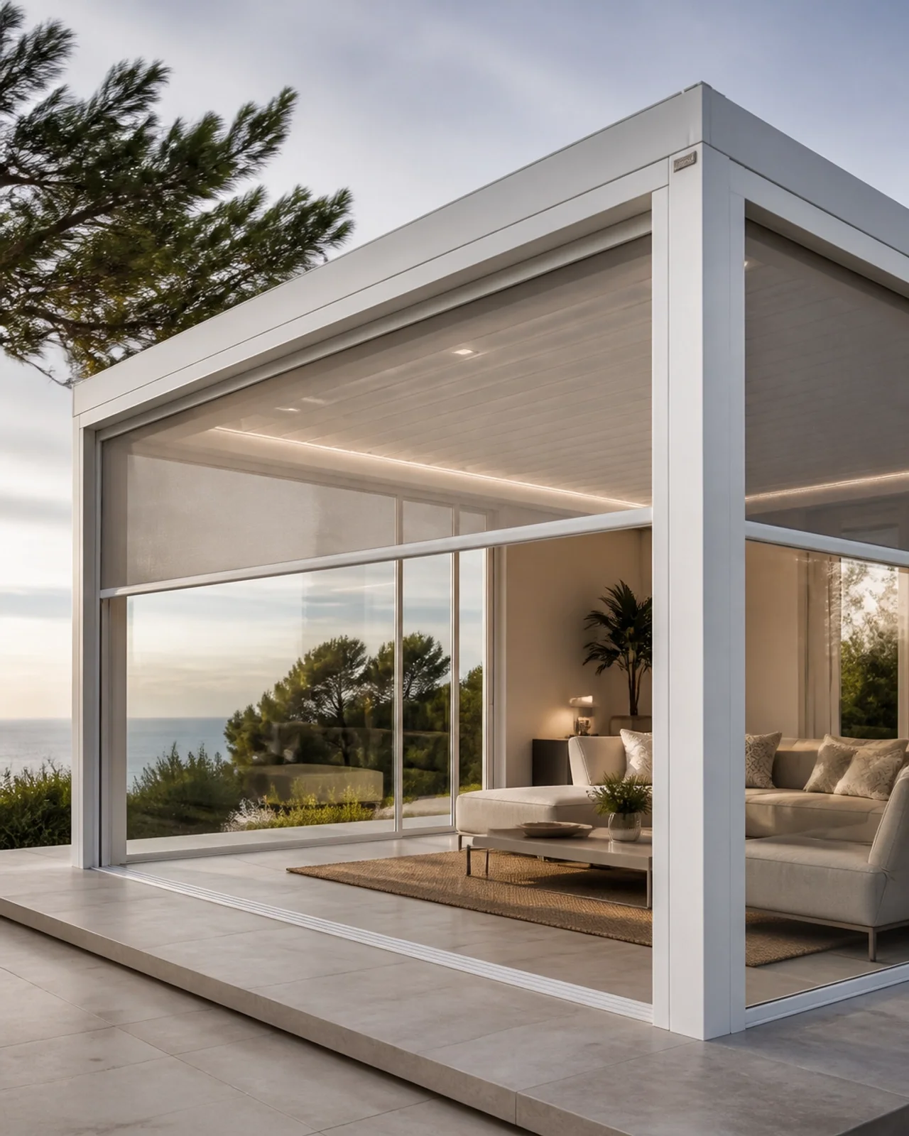 Pergola mit Glaswänden