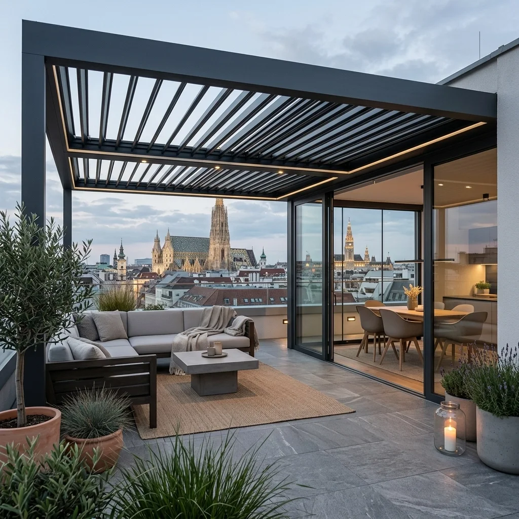 Top 10 Design-Trends für Ihr Outdoor Living in Wien: Von Lamellendächern bis hin zur Glasoase