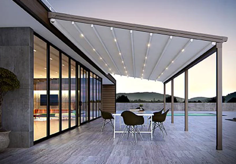 Pergolasystem mit LED-Beleuchtung