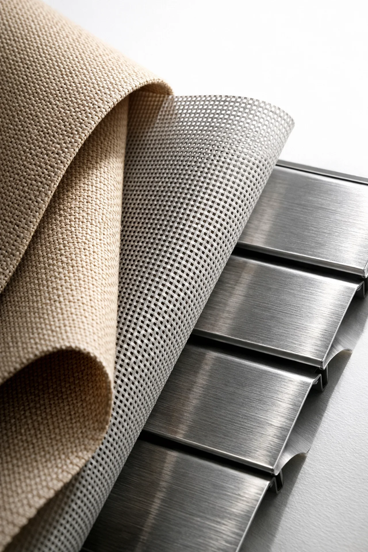Hochwertige Sonnenschutz-Materialien: Markisenstoff, Zip-Screen-Gewebe und Aluminium-Lamellen
