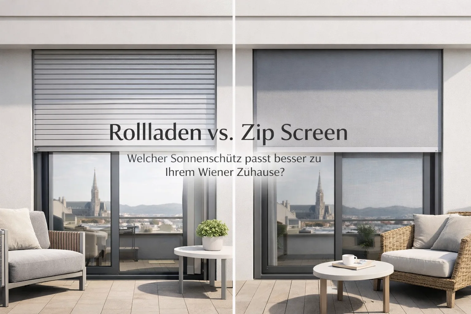Rollladen vs. Zip Screen: Welcher Sonnenschutz passt besser zu Ihrem Wiener Zuhause?
