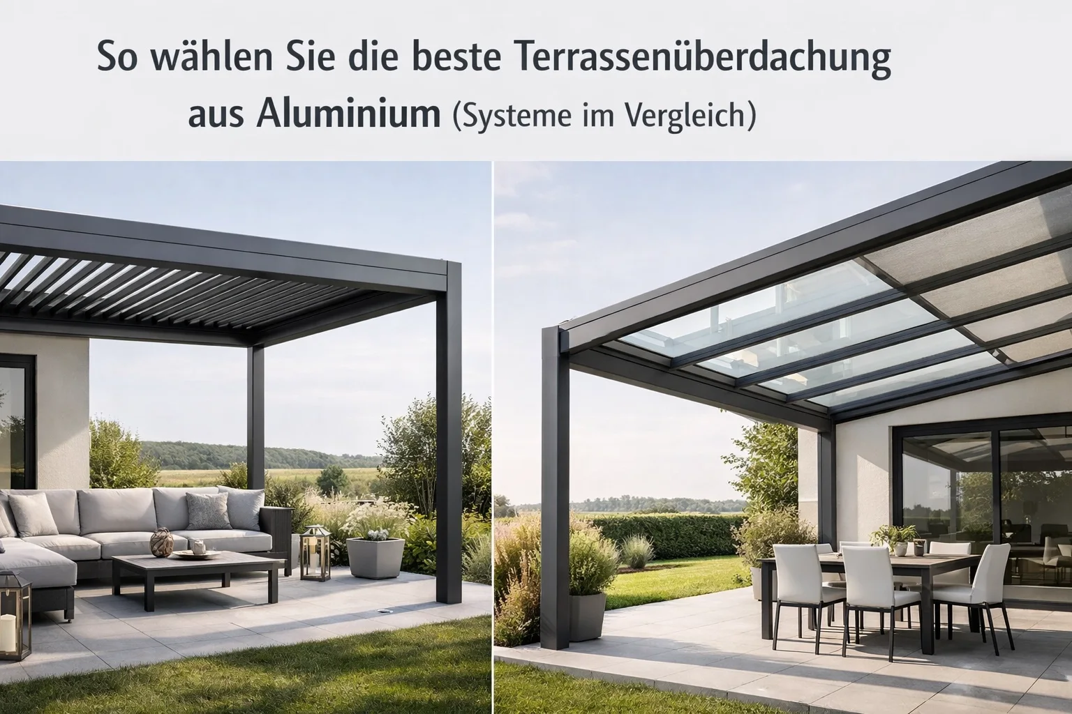 So wählen Sie die beste Terrassenüberdachung aus Aluminium (Systeme im Vergleich)