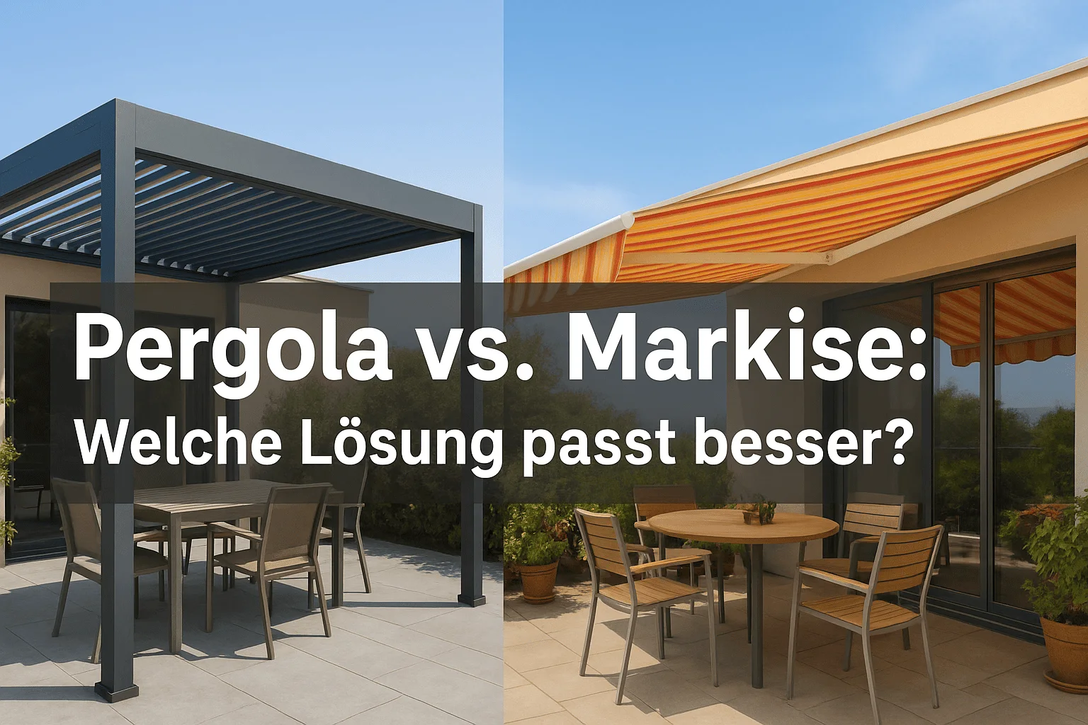 Pergola vs. Markise – Vergleich moderner Lösungen für Terrassen und Gärten