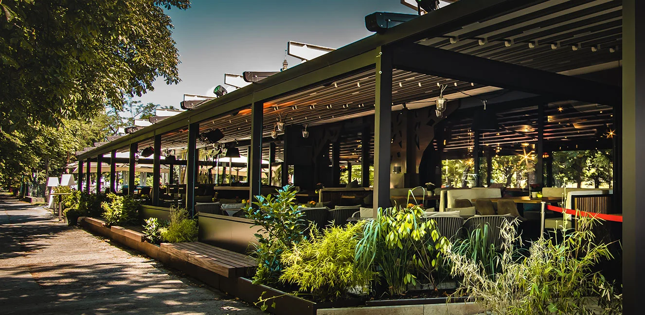 Lamellendach Restaurant Die Allee