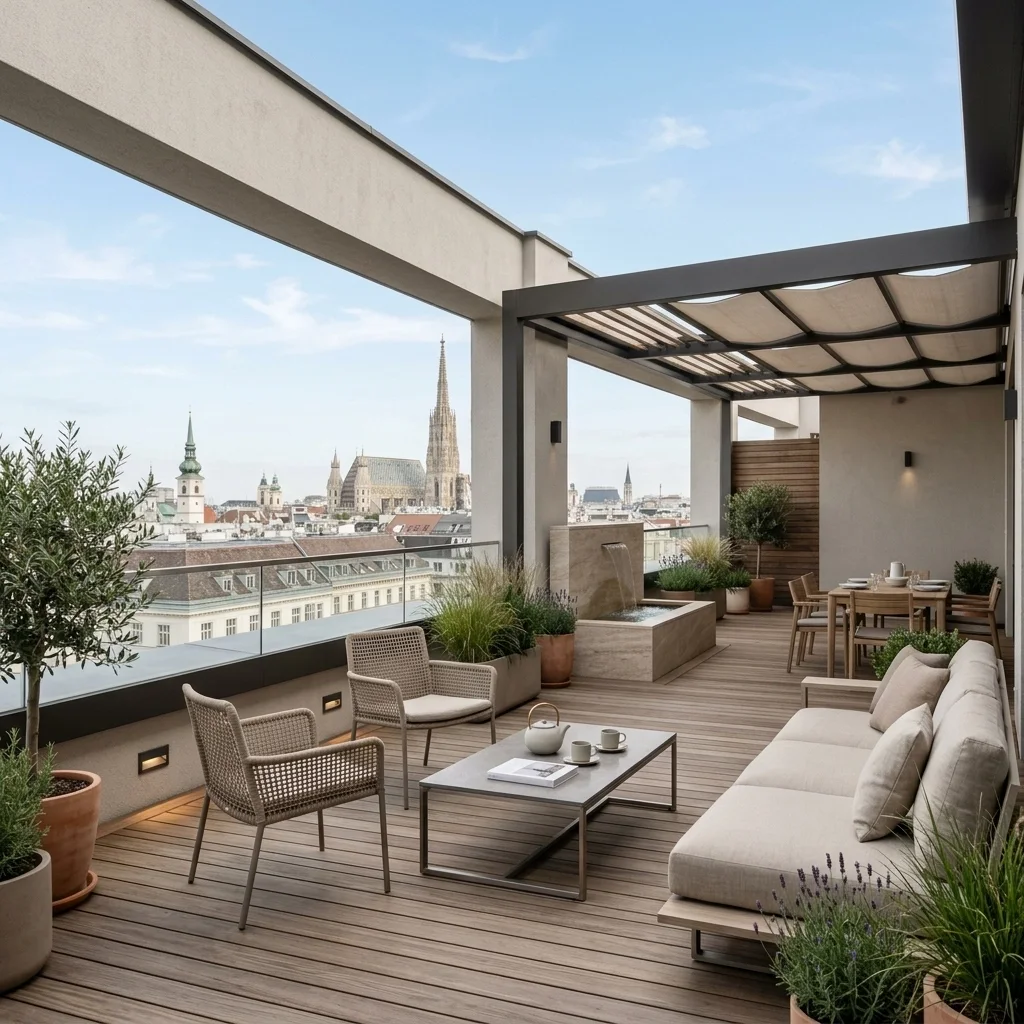 10 kreative Terrassendesign Wien Ideen, die Ihren Außenbereich in eine luxuriöse Outdoor-Oase verwandeln
