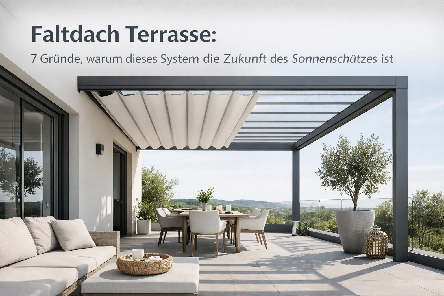 Faltdach Terrasse: 7 Gründe, warum dieses System die Zukunft des Sonnenschutzes ist