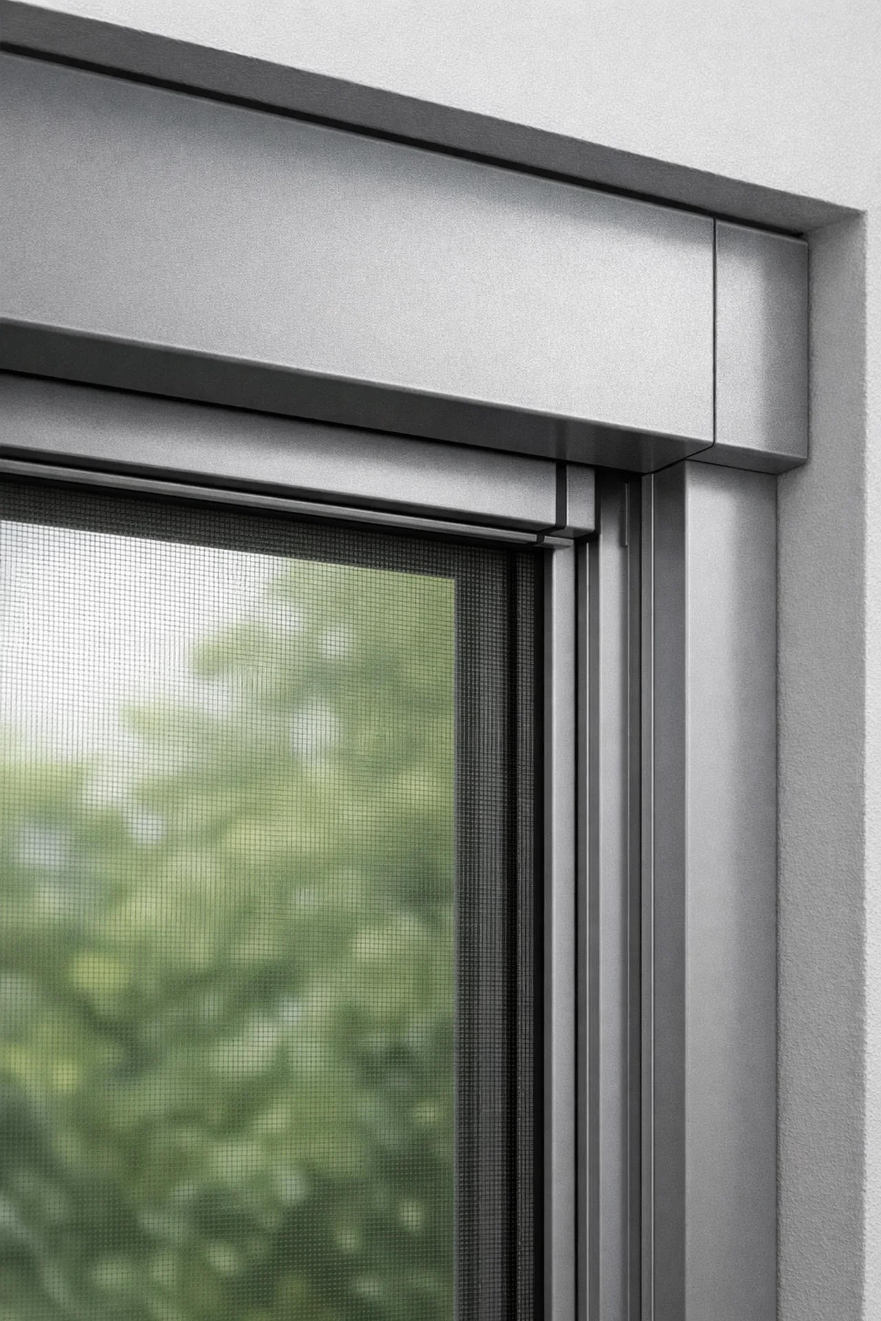 Hochwertiger Insektenschutz in Wien nahtlos integriert in einen modernen Rollladenkasten.