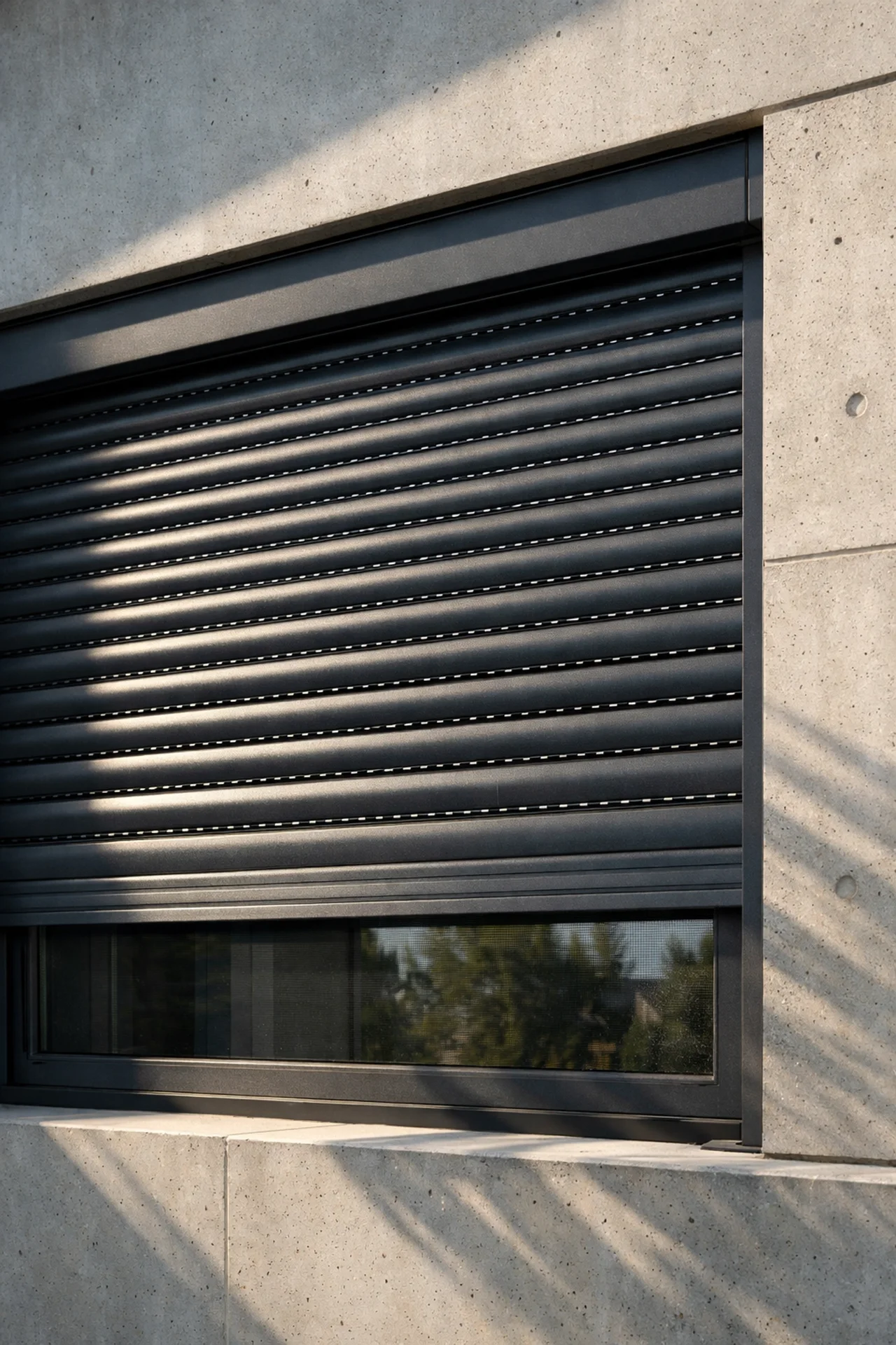 Hochwertiger Aluminium-Rollladen in Wien bietet optimalen Sichtschutz und sommerlichen Wärmeschutz.