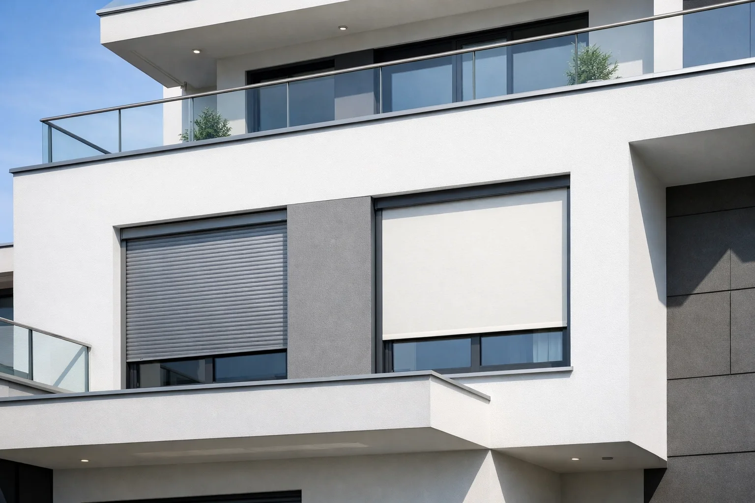 Wiener Wohnhaus mit Rollladen und Zip Screen – kombinierter Sonnenschutz für Schlaf- und Wohnräume
