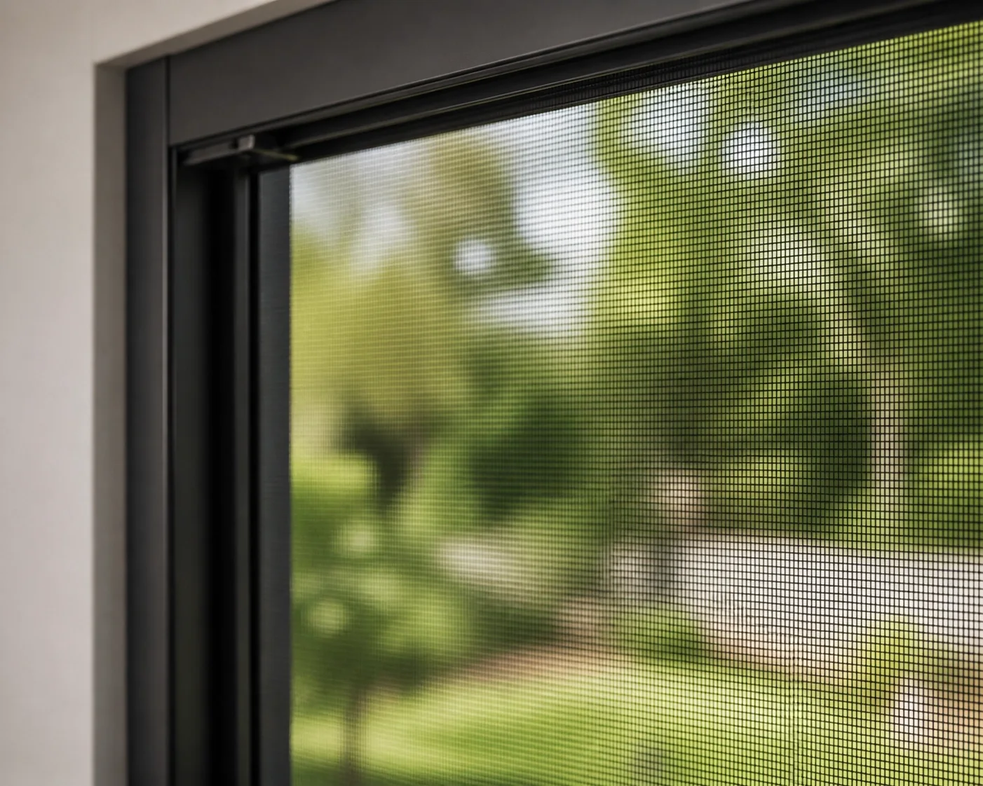 Insektenschutz Wien: Detail eines feinen Schutzgitters im Fensterrahmen für ungestörtes Lüften.