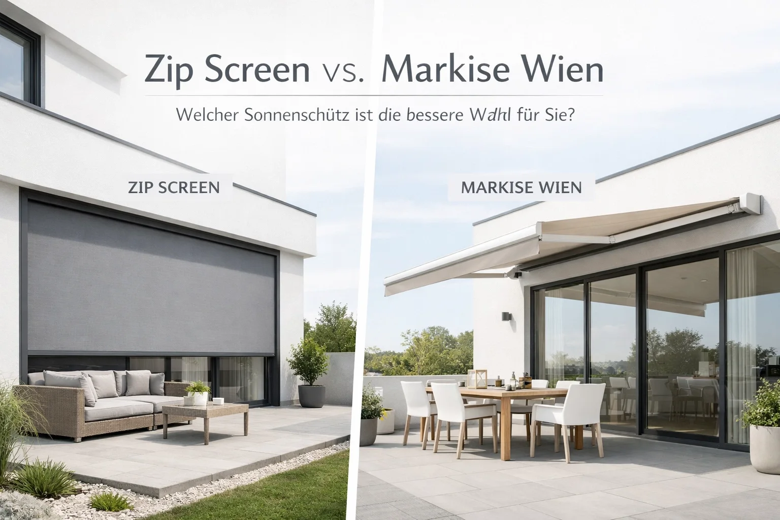 Zip Screen vs. Markise Wien: Welcher Sonnenschutz ist die bessere Wahl für Sie?