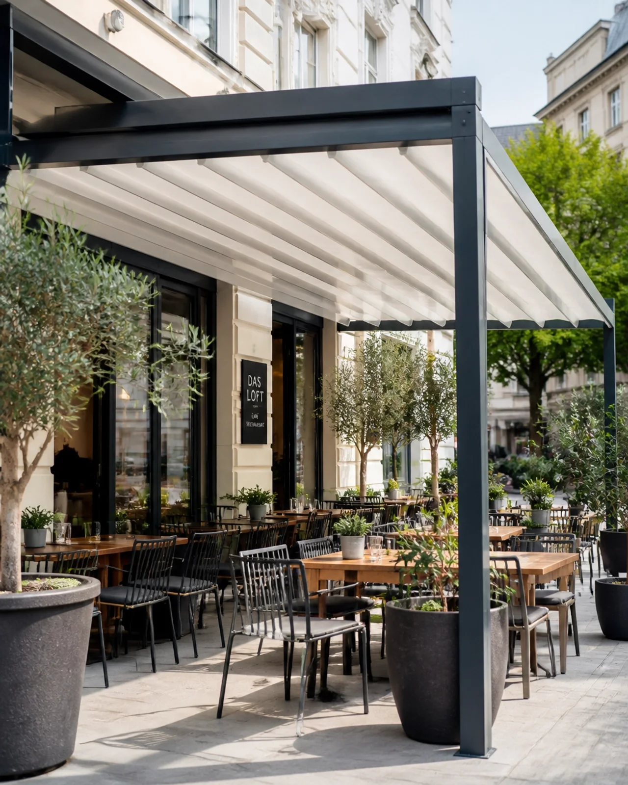 Modernes Pergola-System für die Gastronomie in Wien