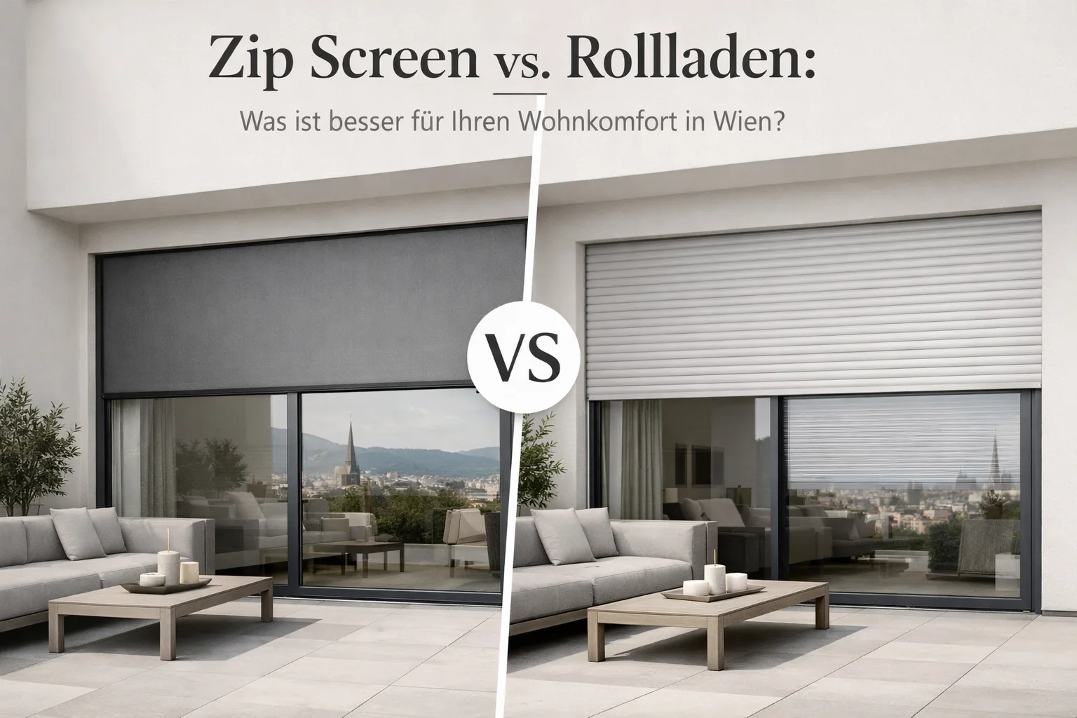 Zip Screen vs. Rollladen: Was ist besser für Ihren Wohnkomfort in Wien?