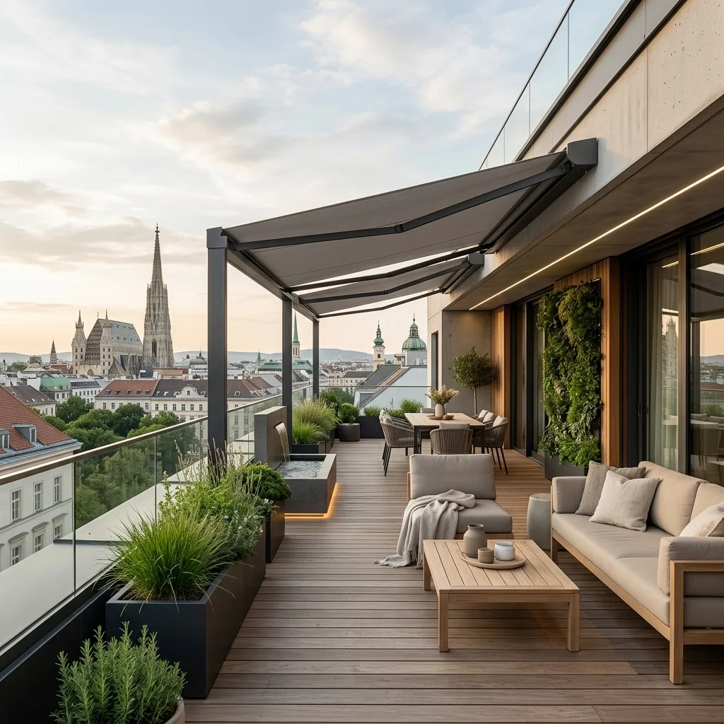 Die 5 größten Trends im Terrassendesign Wien für 2026: Mehr als nur Sonnenschutz