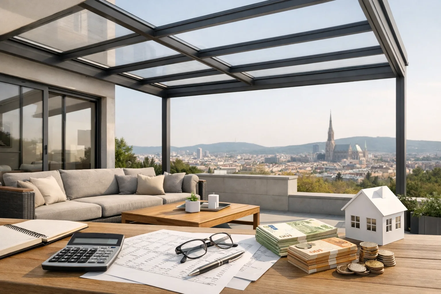 Terrassenüberdachung Kosten in Wien: Was Sie 2026 wirklich zahlen (Transparente Kalkulation)