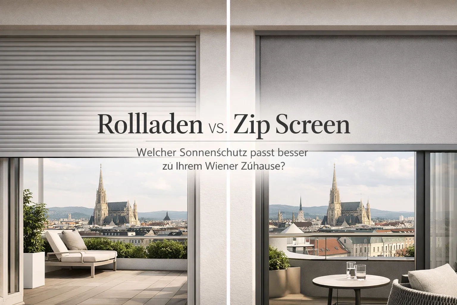 Rollladen vs. Zip Screen: Welcher Sonnenschutz passt besser zu Ihrem Wiener Zuhause?