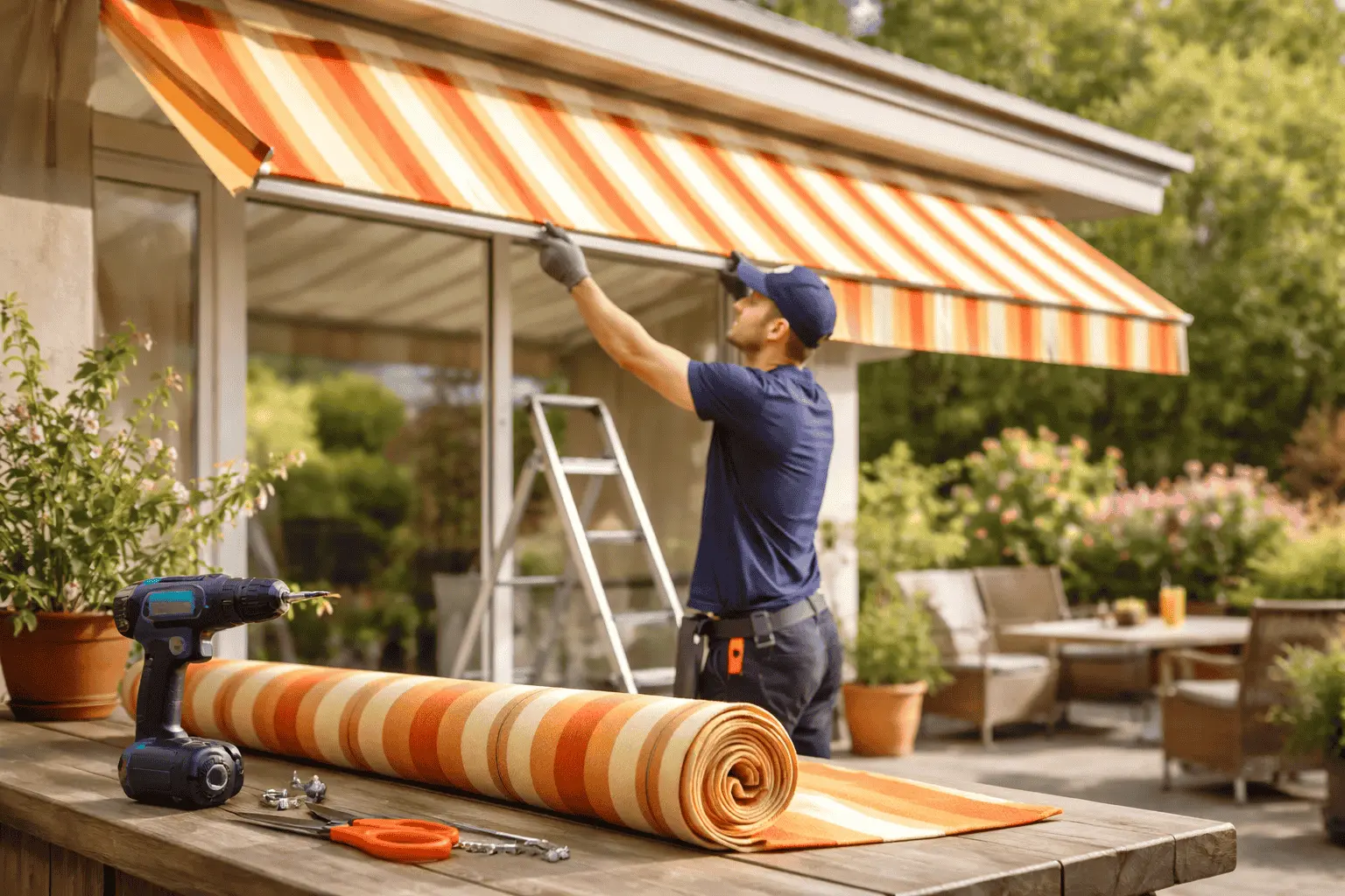 Markise neu bespannen lassen